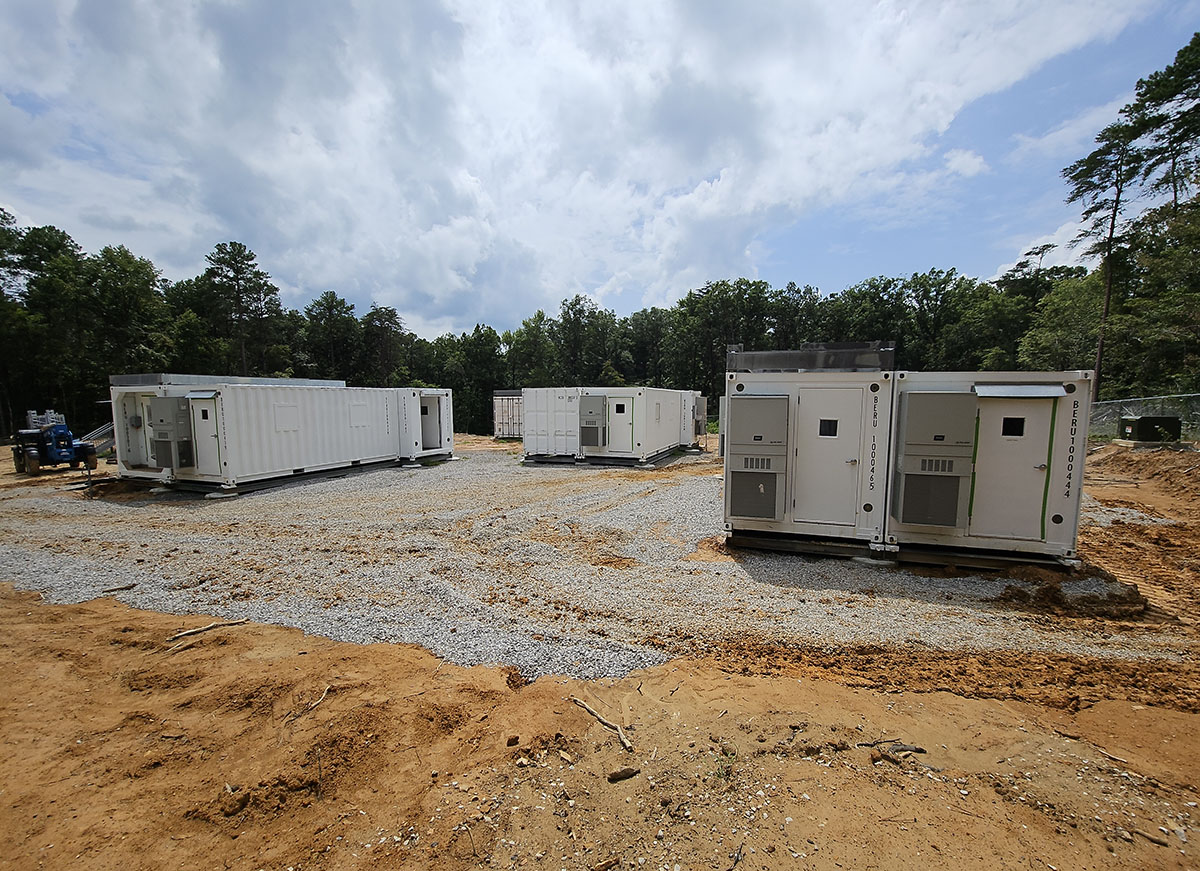 ARM containers fill in the main site of the Bankhead National Forest (BNF) atmospheric observatory in Alabama. Instrument installation at the site will begin in August 2024.