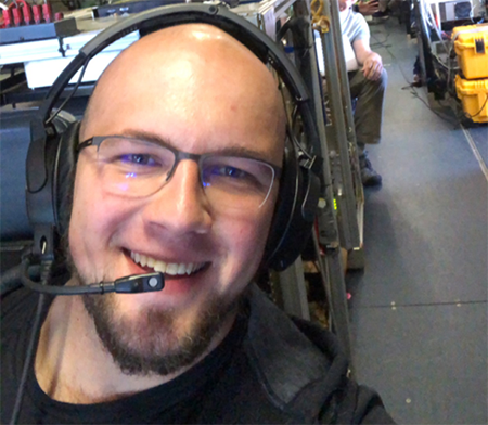 Dzambo was still a PhD student at the University of Wisconsin-Madison in this 2018 image. He operated the Third Generation Airborne Precipitation Radar (APR-3) aboard NASA’s P-3 aircraft off the west coast of Africa during the 2016-2018 Observations of Aerosols above Clouds and their Interactions (ORACLES) field experiment.