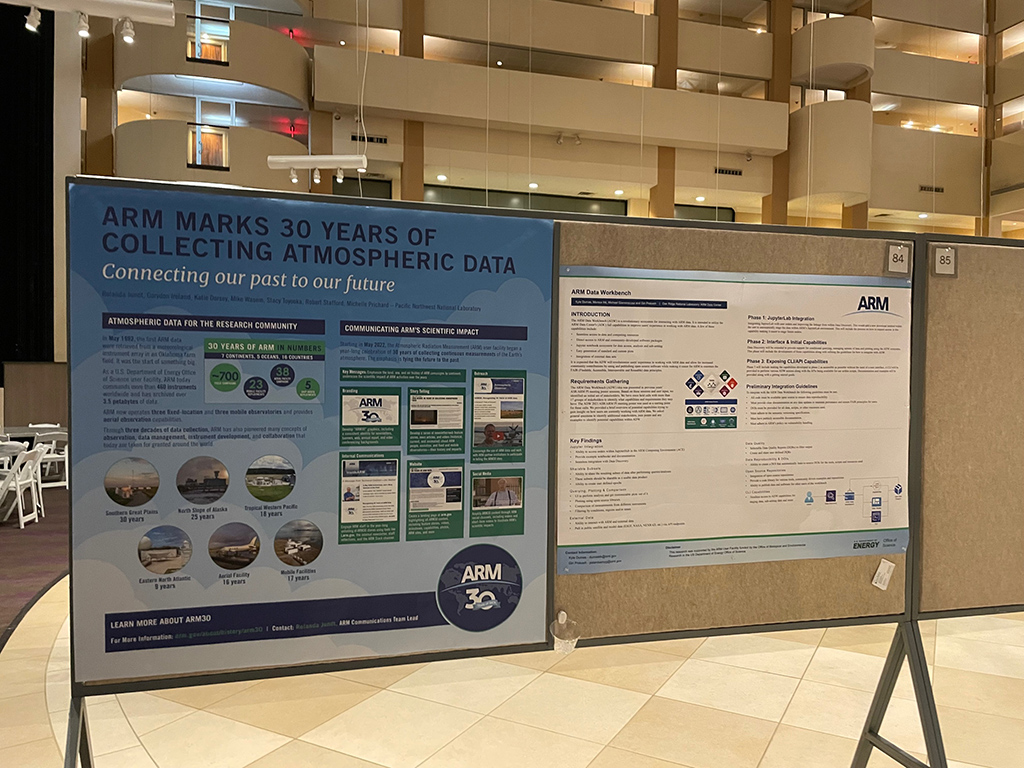 Posters detail ARM communications efforts to recognize ARM’s 30 years of data collection and the upcoming ARM Data Workbench.
